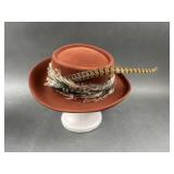 Excello Ladies Wool Hat With Feather Trim