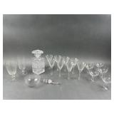 Clear Crystal Decanter and Stemware Glasses Sets