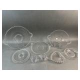 Imperial Glass Candlewick Cake Plates, Heart Bowl