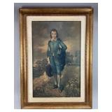 Vtg Print Replica of "The Blue Boy" Framed