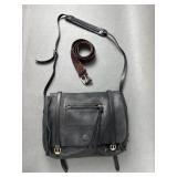 Linea Pelle Leather Purse & Barneys New York Belt