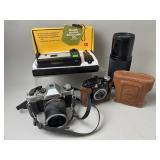 3 Vtg.Cameras Beacon 2, Olympus OM G & More