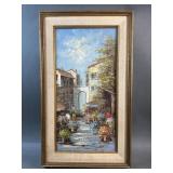Original Velos Oil Painting of Flower Market