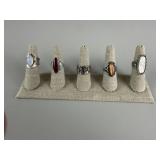 Sterling Silver Ladies Rings Set of 5