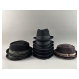Lot of Broner Wool Felt Pork Pie Hats