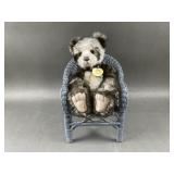Charlie Bear Named Hattie In Wicker Chair