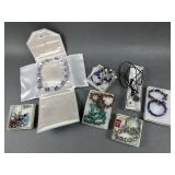 Gem & Swarovski Style Bracelets, Earrings & More