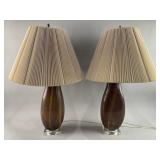 Murano Style Handblown Glass Table Lamps
