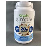 Orgain Organic Simple Plant Protein Powder Vanilla
