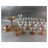 Vintage-Style Amber Wine Glasses & More