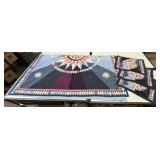 Vtg. Queen Size Quilt With 3 Pillow Cases