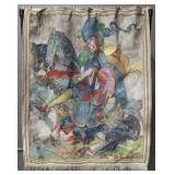 Hand Painted Wall Tapestry on Hanging Rod