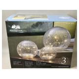 3 Everdeen LED Glass Spheres