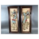 (2) Vintage Papier-Mï¿½chï¿½ Wall Art