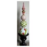 46" Finial in 18ï¿½ Black Plastic Planter
