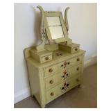Painted Wood Victorian Vanity Dresser