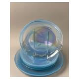 8-Pc Iridescent Blue Glass Plates