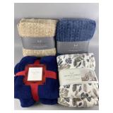 (4) Plush Throw Blankets