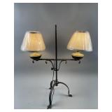 18th Century Primitive Style Wrought Iron Lamp