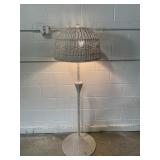 Vintage White Wicker Floor Lamp