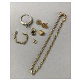 14K Gold Pieces For Repair, Bracelet, & More