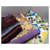 (2) Throw Quilts & Knitted Afghan Throw