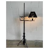 Vintage Metal Floor Lamp w/Pierced Metal Shade
