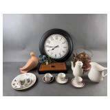 Wall Clock, Copper Tea Pot, Cups & More