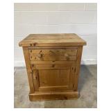 Antique Rustic Pine Bedside Cabinet