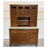 Antique Hoosier Cabinet  w/ Tin Counter Top