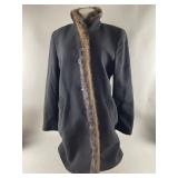 Womenï¿½s Nicole Miller Black Wool Coat