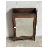 Antique Wooden Medicine Cabinet with Mirror