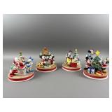 (4) Ltd Edition Disney Christmas Figurines