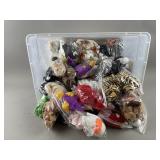 Lot of Vintage Beanie Babies & Container