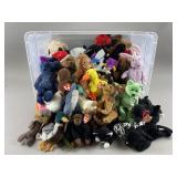 Lot of Vintage Beanie Babies & Container