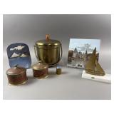 Brass Ice Bucket, Lidded Boxes, Sail Boat & More