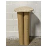 Tall Wooden Pedestal with Marble Top
