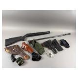 Vintage Rifle, Barrel, Gun Holsters & More