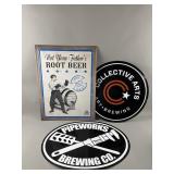 Vtg-Style Beer Brewing Metal Tin Signs & More