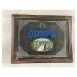 Vtg Olympia Brewing Framed Mirror Advertisement