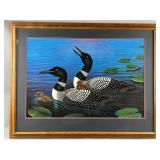 Framed/Signed/# Family Outing, Loons by D.F. Heuer