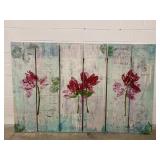 6-Panel Canvas Floral Room Divider