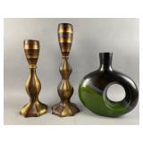 Pier 1 Imports Vase & Art Van Candle Holders
