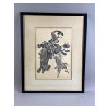 Framed/Signed Fletcher Martin Rodeo Print