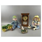 NIB John Deere Dolls, Clock & More
