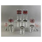 Vtg Game Themed Glassware Set