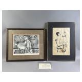 Framed/Signed Fletcher Martin Drawings