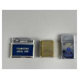 3 Vintage Teamsters Lighters, Zippos & More