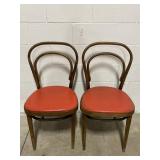 Vtg Thonet-Style Bentwood Bistro Chair Pair