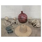 Outdoor Cement, Brass & Glass Figures & More